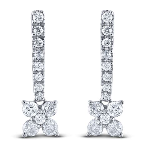 Diamond Drop Earrings 1/3 ct tw Round 14K White Gold | Jared