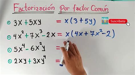 Factorización por el método factor común YouTube