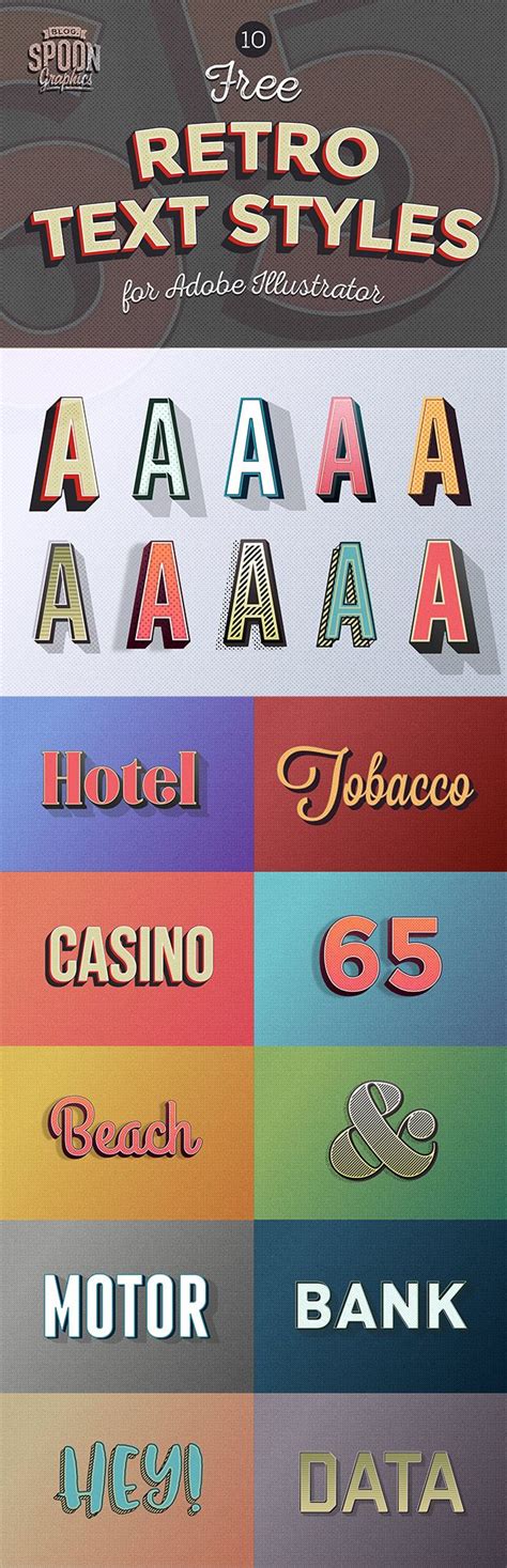 10 Free Retro Text Effect Graphic Styles For Adobe Illustrator Web