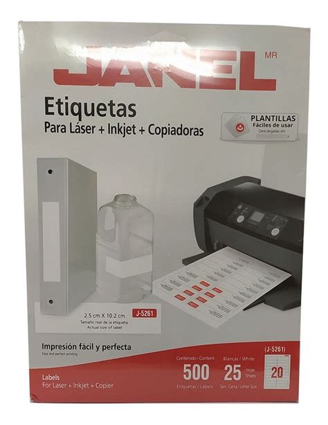 Etiqueta Adhesiva P Laser Janel Paq Con Pzs Blancas Mexseal