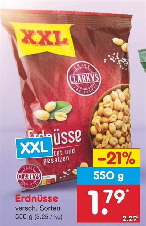 CLARKYS Erdnüsse versch Sorten 550 g Angebot bei Netto Marken Discount