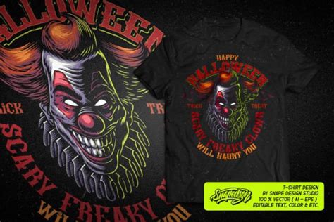 Halloween Scary Clown T Shirt Design Graphic By Snapedsgn · Creative Fabrica