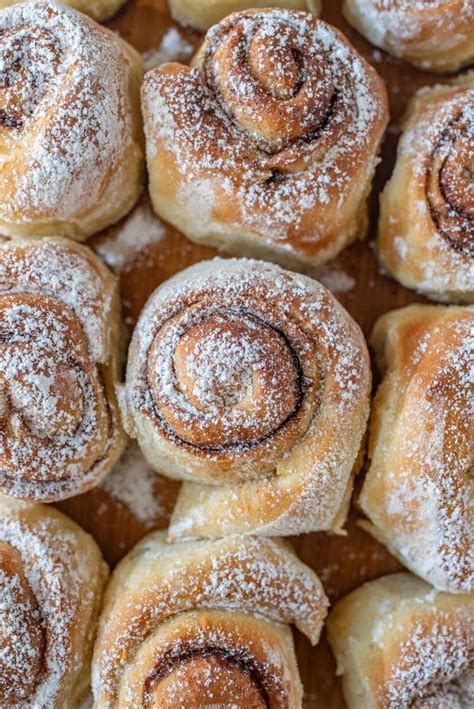 Cinnamon Buns Beautiful Fresh Cinnamon Rolls On A Table Stock Image