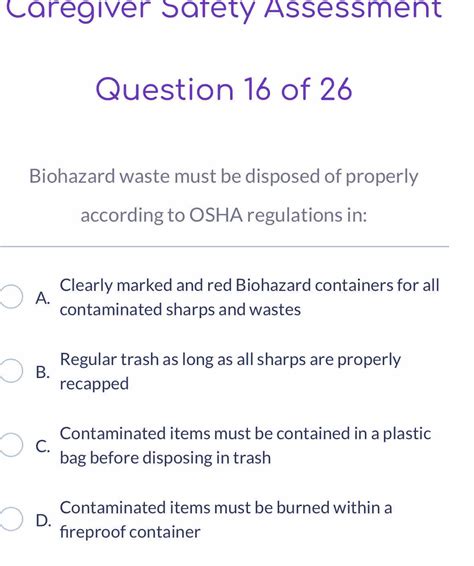Shiftmed Caregiver Safety Assessment Answers