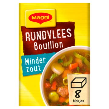 Maggi Minder Zout Bouillon Rundvlees Bouillon Blokjes Pakje 8 Ltr 72g