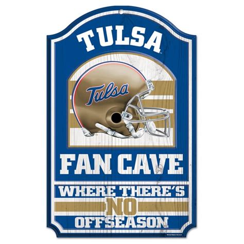 Tulsa Golden Hurricane 11'' x 17'' Fan Cave Wood Sign