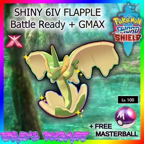 Pokemon Sword And Shield Shiny Gmax 6iv Flapple Ready Etsy