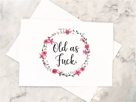 Funny Old As Fuck Birthday Card For Her Funny Birthday Card Etsy