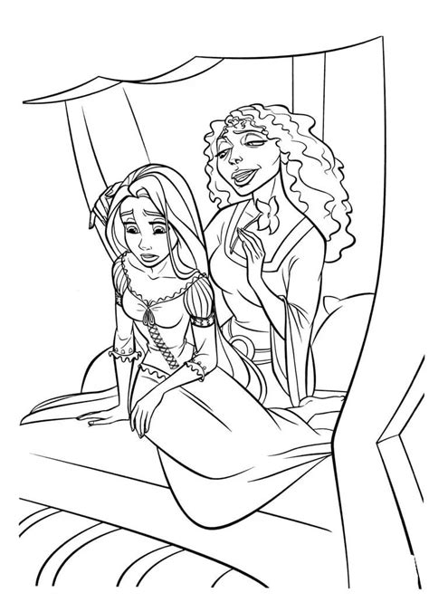 Rapunzel With Mother Gothel Coloring Page Download Print Or Color