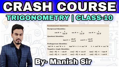 Trigonometry Crash Course Class 10 By Manish Sir Youtube