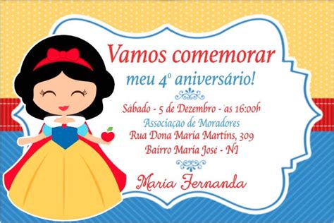 Convite Branca De Neve 80 Modelos Lindos E Inspiradores Para Escolha