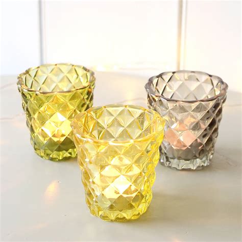 Cut Glass Tea Light Holder By Red Lilly