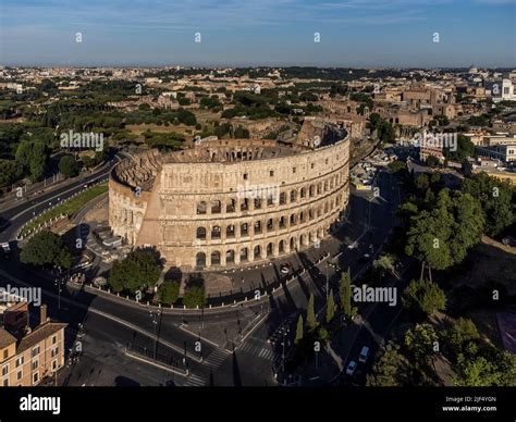 Drone View Of The Colosseum Stock Photo Alamy
