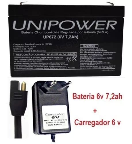 Kit Bateria 6v 7 2ah Carregador Para Moto Eletrica Parcelamento Sem