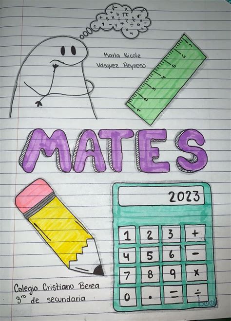 Portada De Matem Tica Dibujos Para Matematicas Portadas De