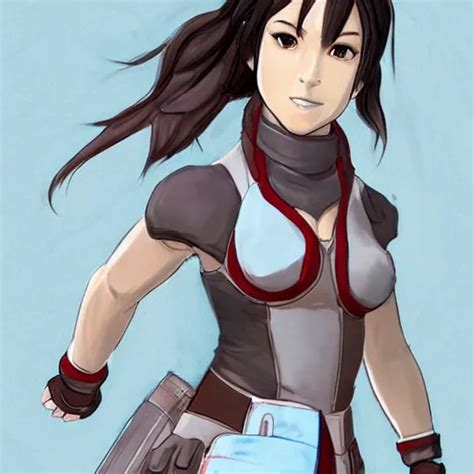 High Quality Concept Art Of Tifa Lockhart Dressed As Stable Diffusion