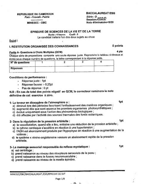 PDF Examens Concours Tous Les Sujets D Examens BAC BEPC