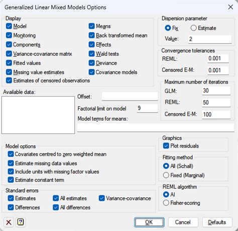 Generalized Linear Mixed Model Options Genstat Knowledge Base