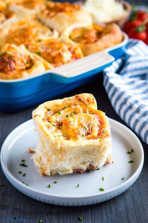 Easy Ham And Cheese Pizza Rolls The Busy Baker