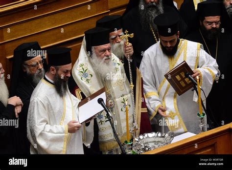 Athens Greece 17th July 2019 Orthodox Archbishop Ieronimos During