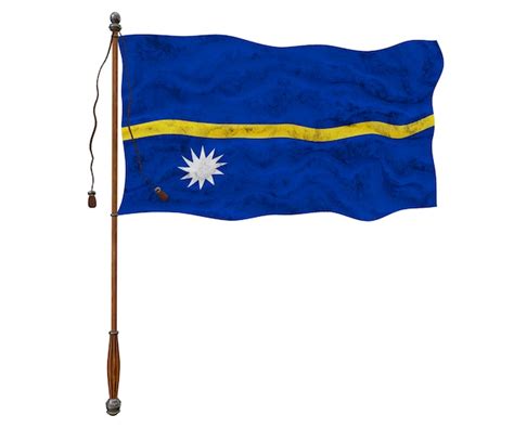 Bandera Nacional De Nauru Fondo Con Bandera De Nauru Foto Premium