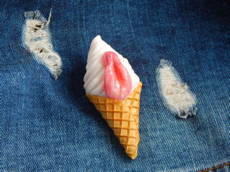Ice Cream Vagina Pendant Vulva Polymer Clay Necklace Pussy Etsy