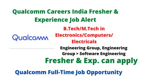 Qualcomm Careers India Fresher & Experience Job Alert: B.Tech/M.Tech in ...