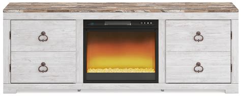 Willowton TV Stand with Electric Fireplace – Holbrooks Clearance Center