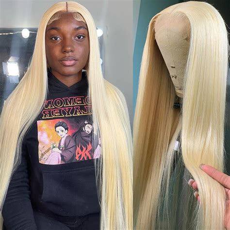 Blonde 613 Lace Front Wigs 13x4 Hd Lace Frontal Human Hair Wigs Bone