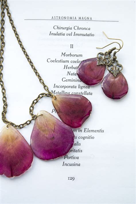 Handmade Jewelry With Real Rose Petals In Resin By Serafim Real Rose