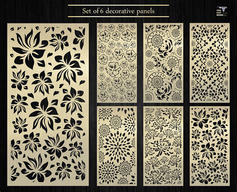 Buy Floral Patterns Set Of Vector Panels Dxf Ai Svg For Laser Online