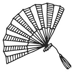 Hand Fan Clipart Black And White