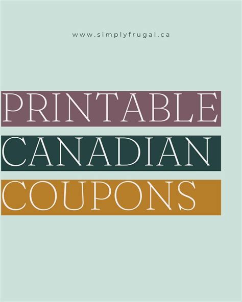 100's of Printable Canadian Coupons - Simply Frugal