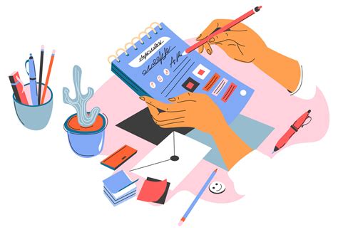 Notebook or diary writing down, journal or pad 17739785 Vector Art at ...