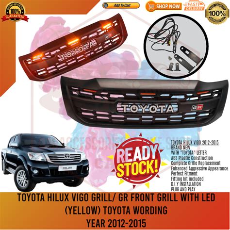 CAOS Toyota Hilux Vigo 2012 2015 Front Grille Front Grill W LED