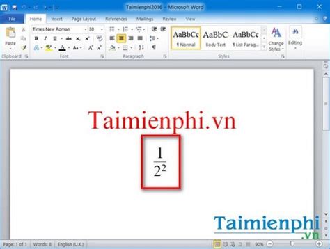 Cách viết phân số có mũ trong word 2003 2007 2010 2013 2016