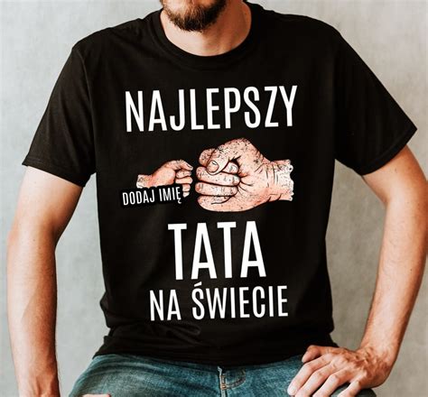 Koszulka najlepszy tata na świecie z IMIENIEM JEDNEGO DZIECKA id