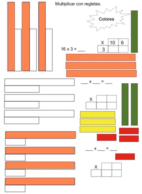 Ejercicio De Multiplicar Con Regletas Cuadernos Interactivos Cuadro