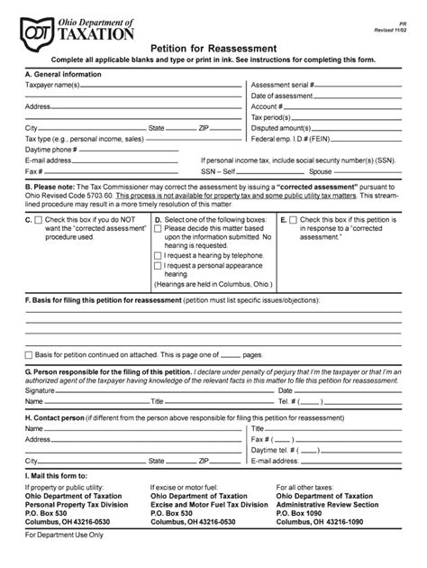 2002 Form OH ODT PR Fill Online Printable Fillable Blank PdfFiller