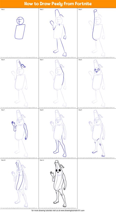 How To Draw Peely From Fortnite Printable Step By Step Drawing Sheet