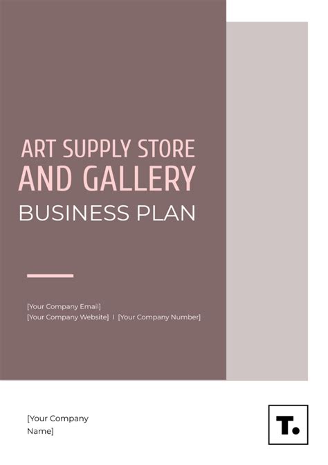 Free Art Supply Store and Gallery Business Plan Template to Edit Online