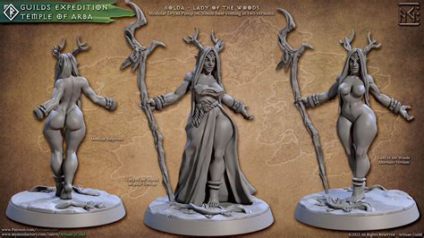 Lady Of The Woods Pinup Temple Of Arba Set Unpainted Miniature Etsy