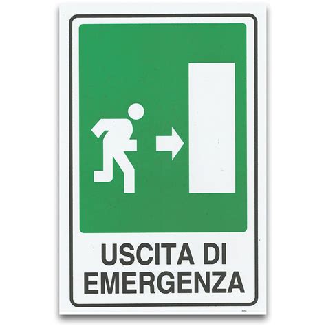 Cartello Targa Uscita Di Emergenza Destra Sicurezza Segnaletica Pvc