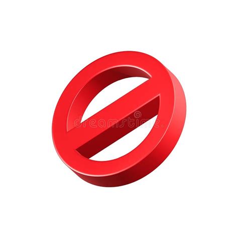 3d Red Prohibited Sign No Icon Warning Or Stop Symbol Safety Danger