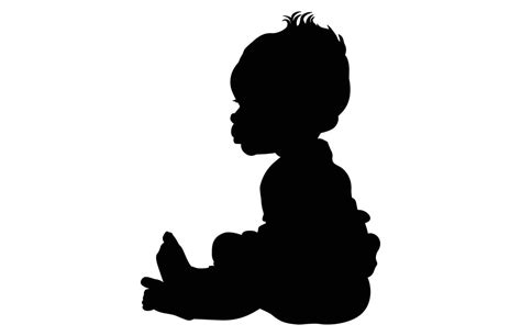 Baby Silhouette Isolated On White Background Silhouette Of Baby Nine