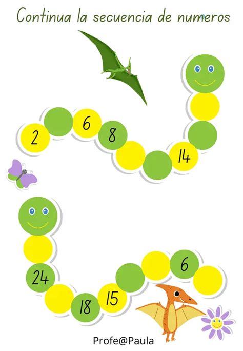 Dino Matemática secuencia y conteo hasta el 30 profe social