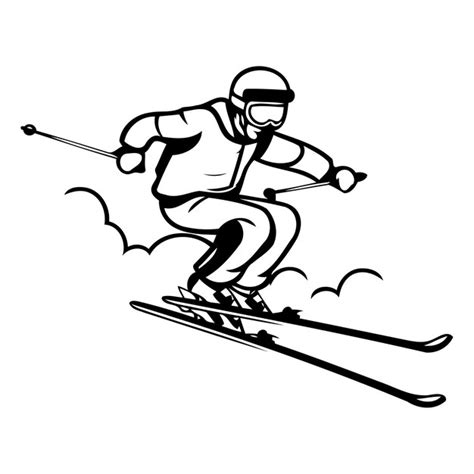 Premium Vector Skiing Icon Skier On Skis Vector Illustration