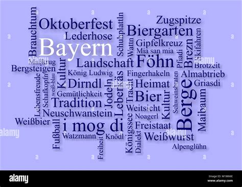Bayern, Wortwolke typisch bayerisch Stockfotografie - Alamy