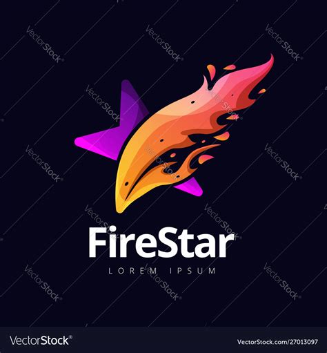 Creative Fire Star Logo Design Symbol Icon Vector Image