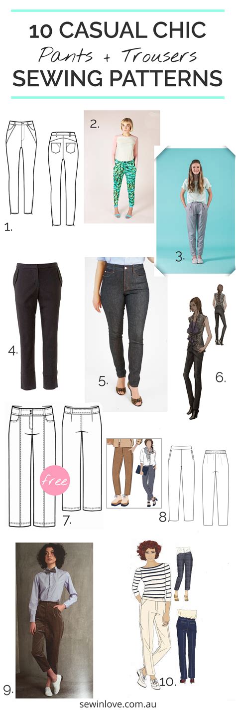 10 Pants Patterns For Your Handmade Wardrobe Sew In Love